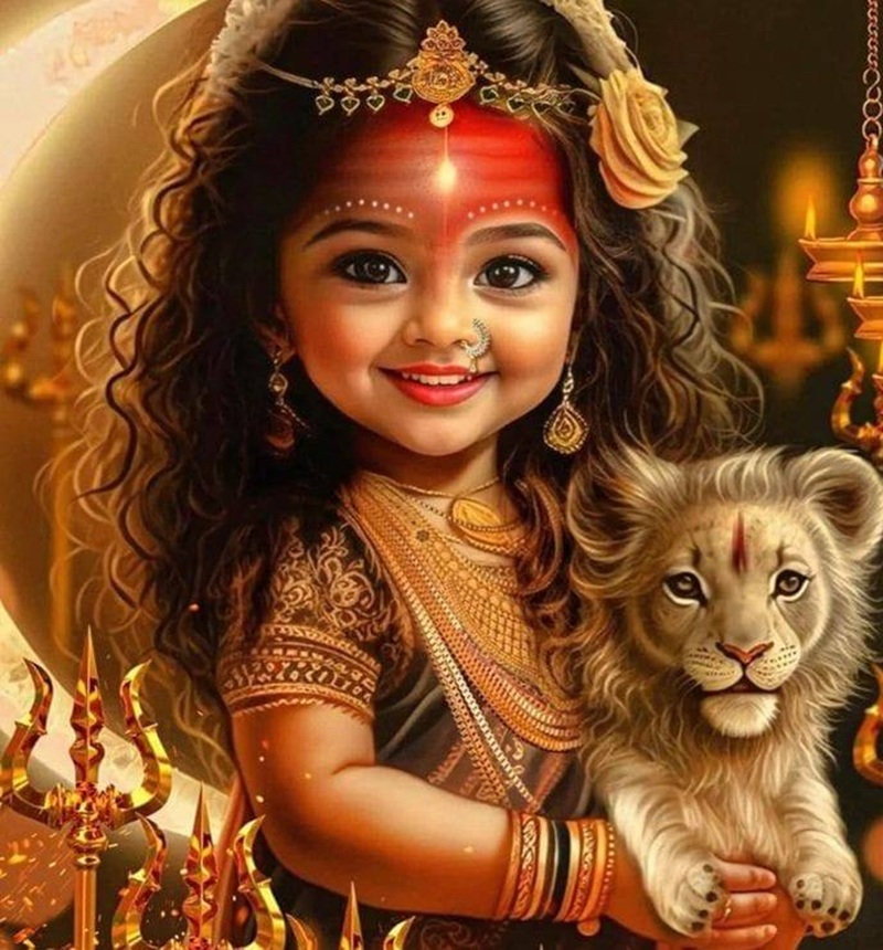 cute baby durga maa pic hd