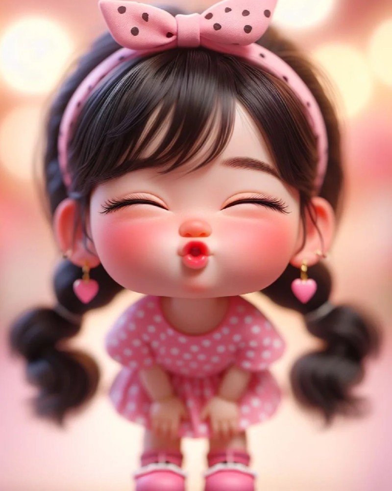 cute baby kiss