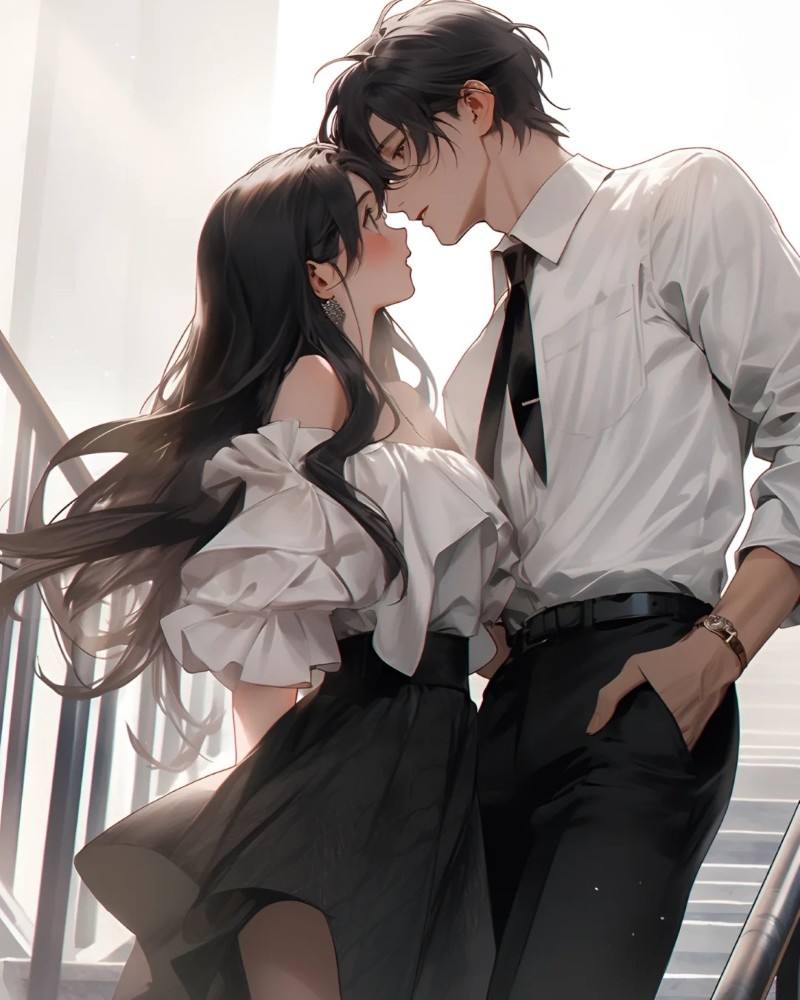 cute couple kiss